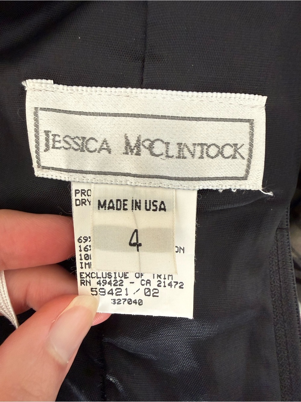 Vintage Jessica McClintock Black White Rosette Gown Prom Formal 4 - Picture 10 of 10